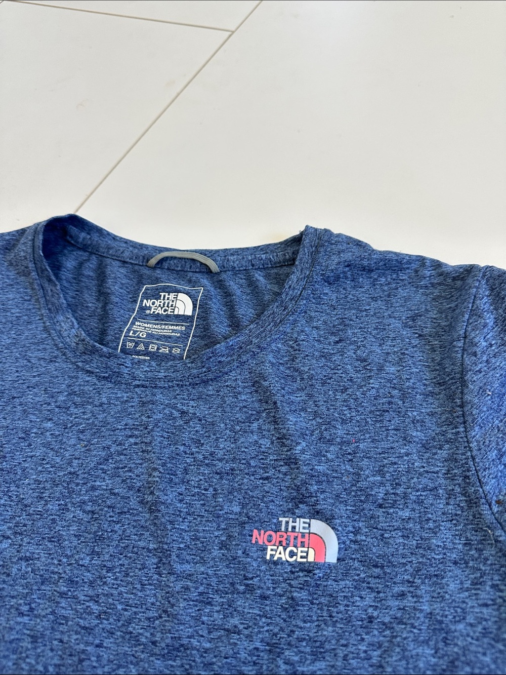 The North Face Heather Navy Blue Short Sleeve Tee large - Picture 2 of 2